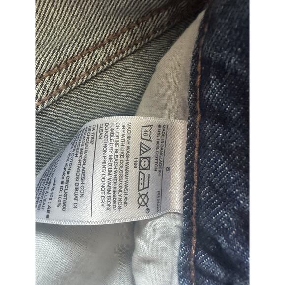 Old Navy Women's Size 8 Denim Blue Jean Shorts High rise Slouch Straight Style - Picture 3 of 4